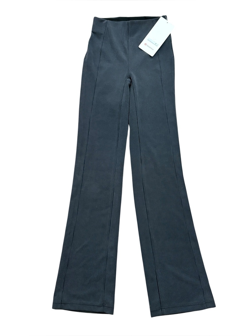 Lululemon Ribbed Softstreme Flared Pant Regular Black Grey Size 0